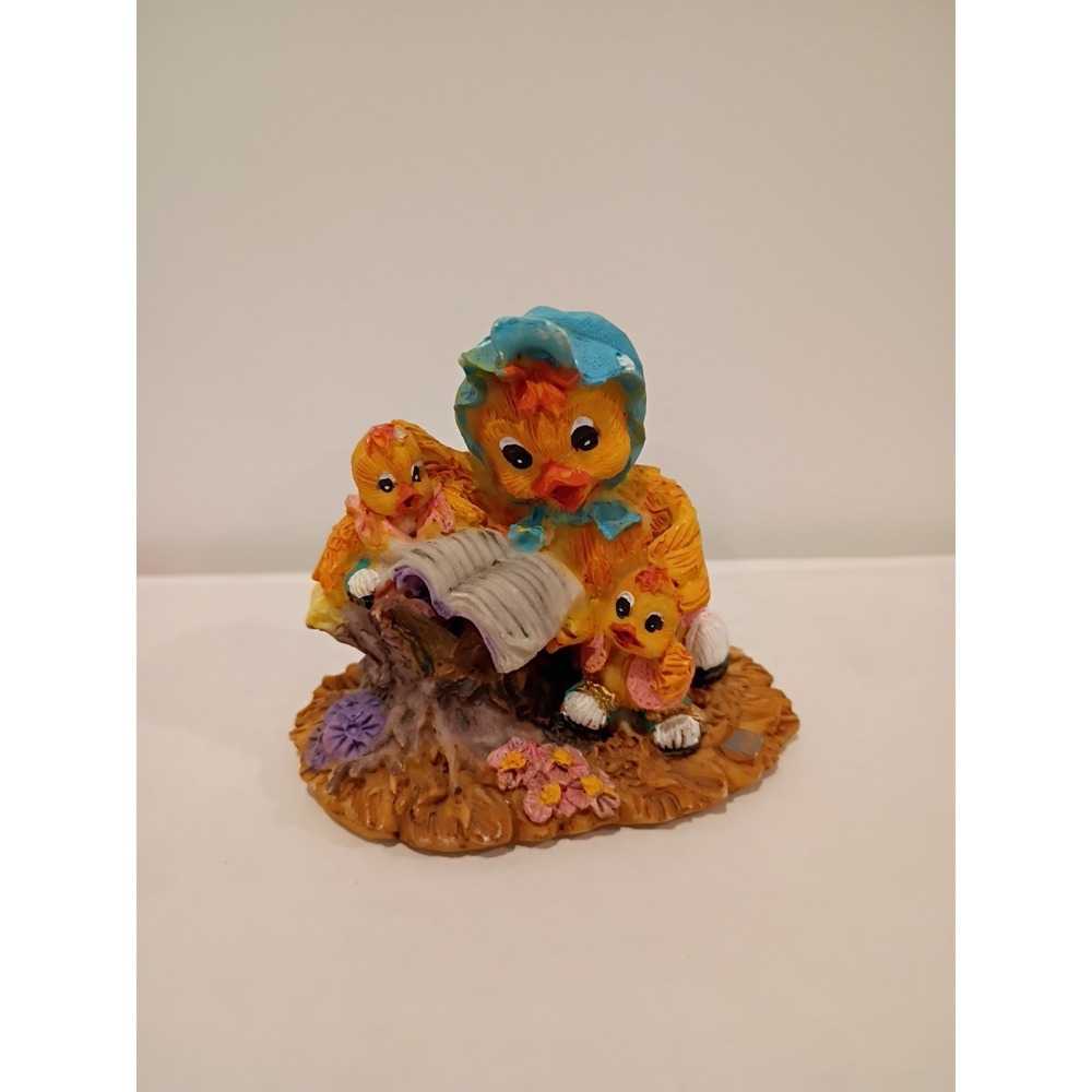 Collectable Mother Chicken Reading to Chicks Figurine
